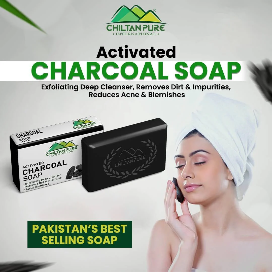 Pakistan’s Best Selling Activated Charcoal Soap - Exfoliating Deep Cleanser, Removes Dirt & Impurities, Reduces Acne & Blemishes- 💯 Organic - Image 3