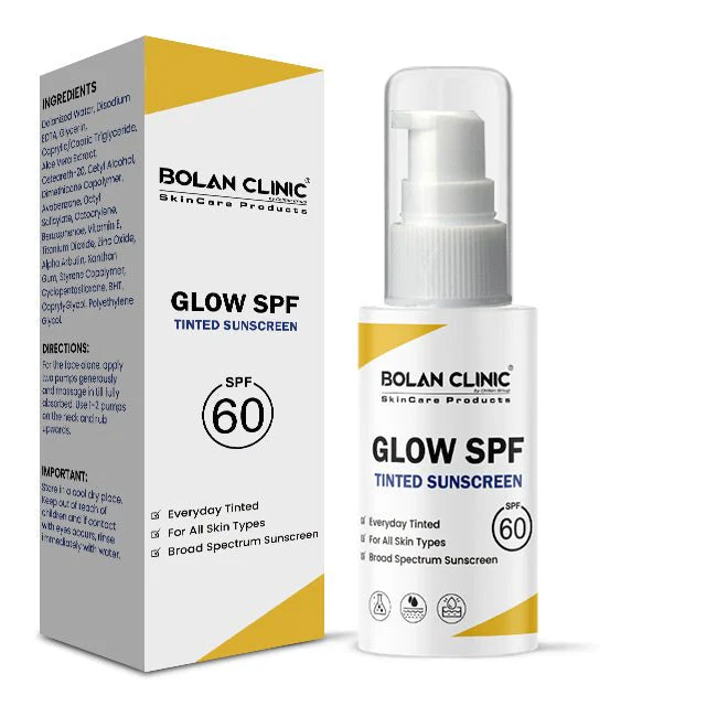 Glow SPF - Tinted Sunscreen Broad Spectrum Sunscreen, SPF 60, Ideal for all Skin Types