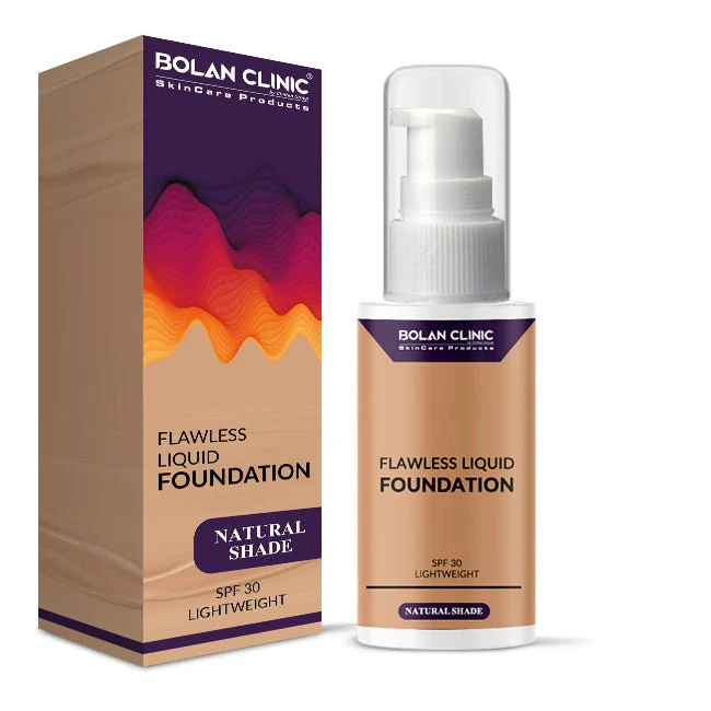 Natural Shade Foundation - Protects From Sun Damage SPF 30, Gives Matte Finish & Brightens the Face Makeup Appearance