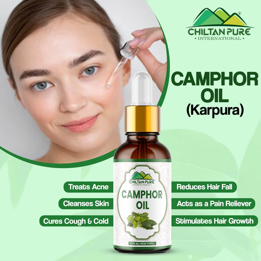 Camphor Oil (Karpura) - Treats Acne, Cleanses Skin, Stimulates Hair Growth, Best for Lice Prevention, Relieves Respiratory Congestion, Acts as a Pain Reliever & Ideal for Aromatherapy - Image 2