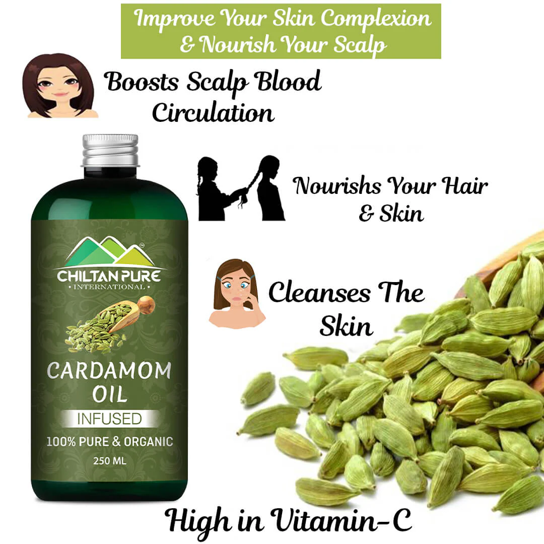 Cardamom Infused Oil – Protects Oral Health, Promotes Blood Circulation & Skin Purifier 200ml - Image 2