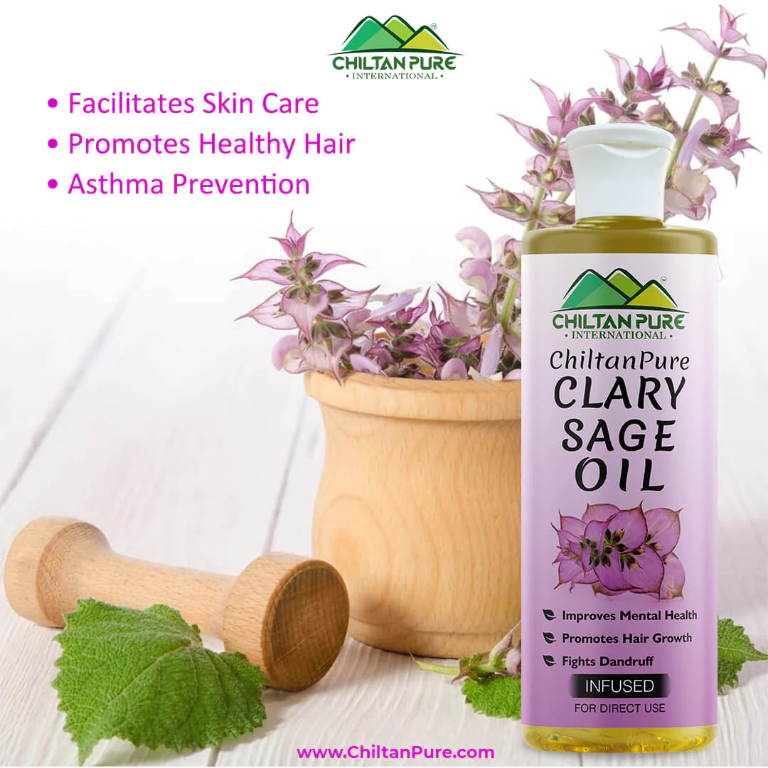 Clary Sage Infused Oil – Acts as an Aphrodisiac, Promotes Relaxation, Reduces Convulsions & Spasms 200ml - Image 4