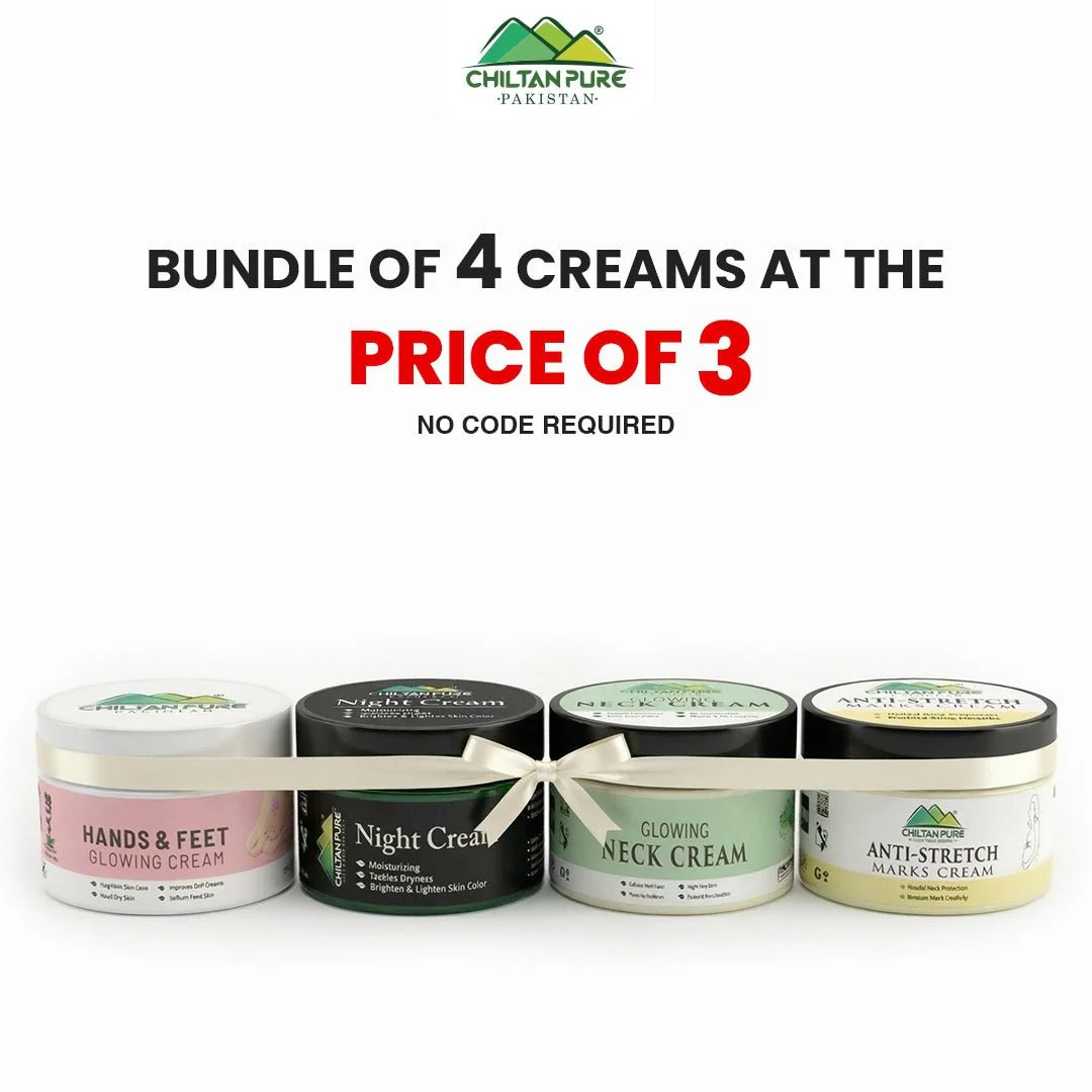 Bundle Of 4 Cream At The Price Of 3 / Hand and Foot Cream / Night Cream / Neck Cream / Anti Stretch