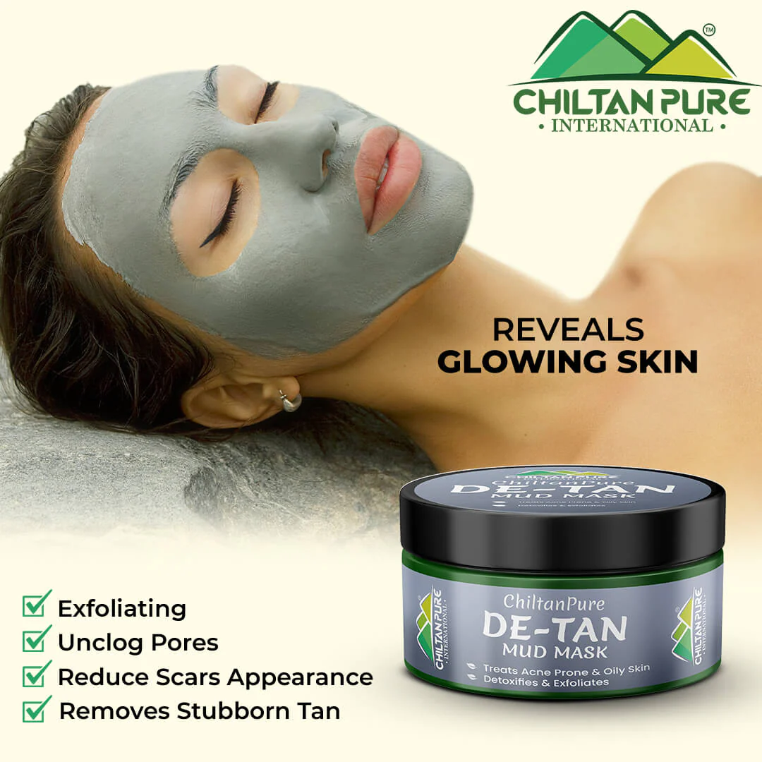 De – Tan Mud Mask – Exfoliates Dead Skin Cells, Minimizes Pores, Removes Stubborn Tan, Dirt & Impurities 150g - Image 2