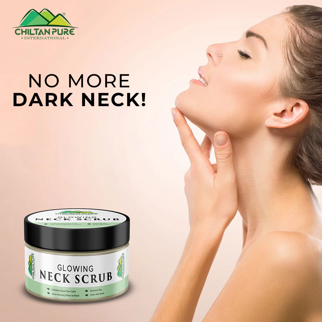 Glowing Neck Scrub – Remove Tan, Exfoliate Dead Skin Cells, Even Skin Tone Reduce Fine Lines & Wrinkles 100ml - Image 3