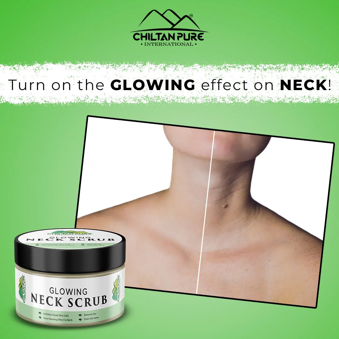 Glowing Neck Scrub – Remove Tan, Exfoliate Dead Skin Cells, Even Skin Tone Reduce Fine Lines & Wrinkles 100ml - Image 4