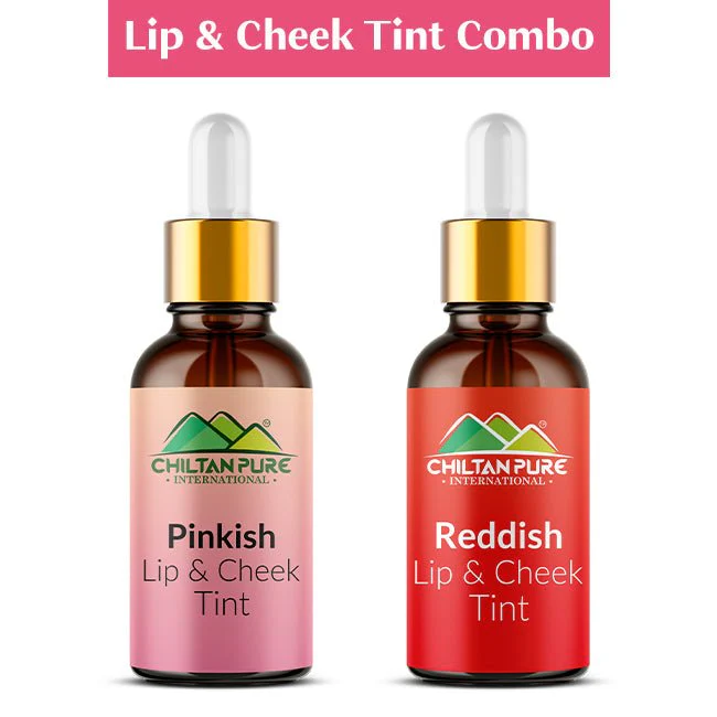 Lip & Cheek Tints - Perfect Pair for Luscious Lips & Rosy Cheeks - Long Lasting, Smudge Proof, Gives Dewy & Youthful Glow