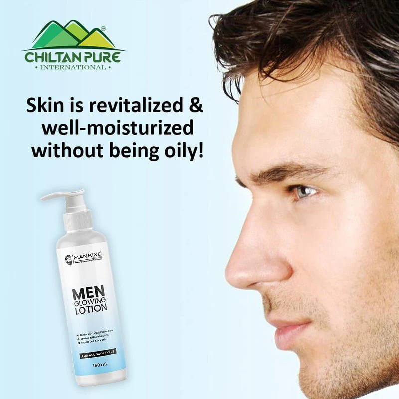 Men Glowing Lotion – Soothes & Nourishes Skin, Boosts Skin Elasticity, Enhances Youthful Skin’s Glow, Repairs Dull & Dry Skin 150ml - Image 4