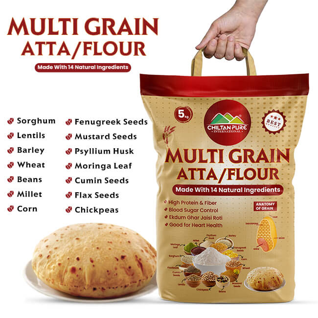 Multi Grain Atta / Flour (ملٹی گرین آٹا) / - Made with 14 Natural Ingredients