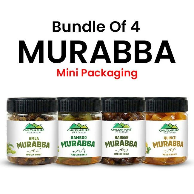 Bundle Of 4 Murabba Mini Packaging / Amla Murabba / Bamboo Murabba / Hareer Murabba / Quince Murabba