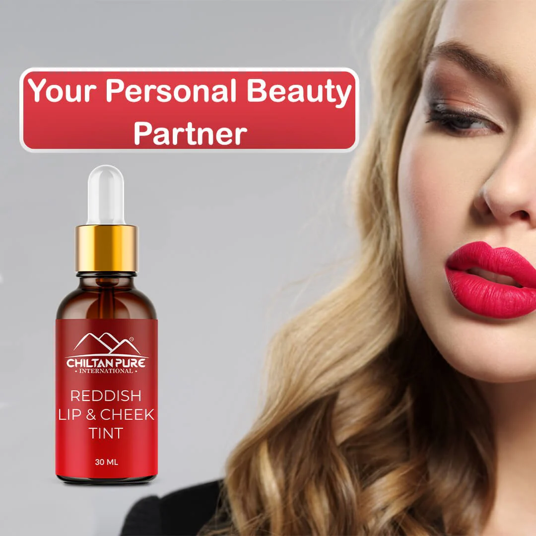 Reddish Lips & Cheek Tint – Pure Organic Liquid stain for lips, cheeks & eyelids – Give face fresh look Moisturize lips- 100% Organic Lip Stain - Image 3