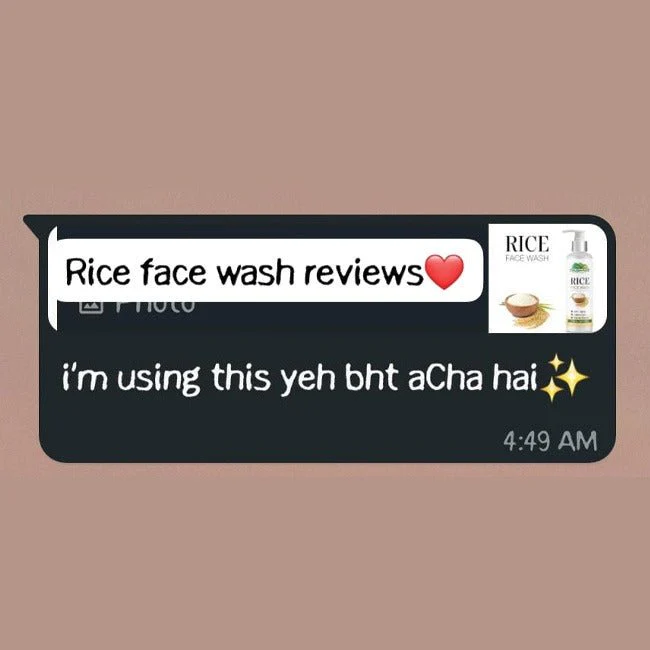Rice Face Wash – Acts as a Natural Cleanser, Anti – Aging, Lighten Scars, Mattifies Oily Skin, & Soothes Sun Damage 150ml - Image 11