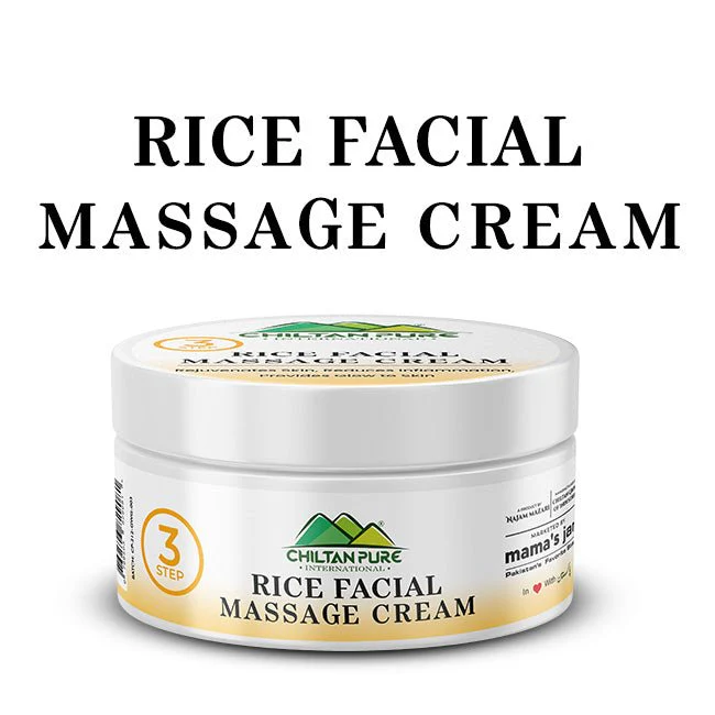 Rice Facial Massage Cream - Rejuvenates Skin, deeply cleanses, Relieves Stress & Provides Instant Glow to Skin