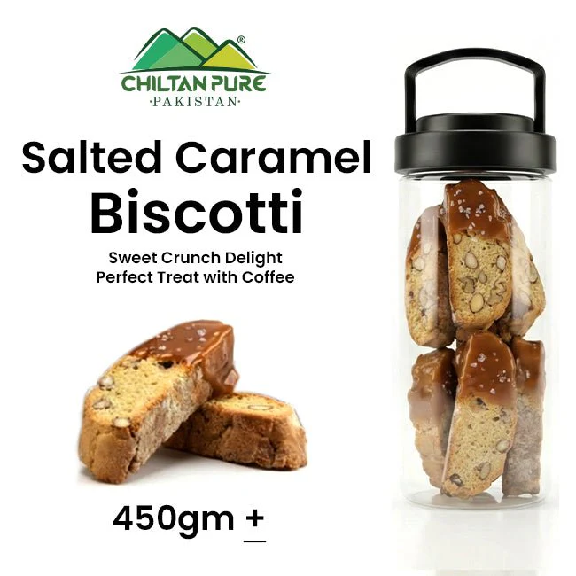 Salted Caramel Biscotti Cookies / Made With Organic Desi Butter, Bakery Biscuit