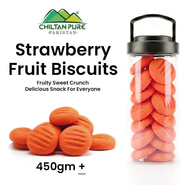 Strawberry Fruit Biscuit / Strawberry Fruit Cookies / Made With Organic Desi Butter, Bakery Biscuit