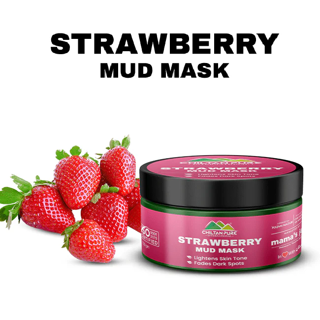 Strawberry Mud Mask – Exfoliates Skin, Lightens Skin Tone, Fade Dark Spots & Gives Skin a Youthful Glow
