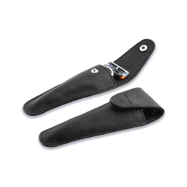 Travel Razor Case – Compact Black Pouch for Safety Razors