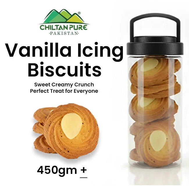 Vanilla Icing Biscuit / Vanilla Icing Cookies / Made With Organic Desi Butter, Bakery Biscuit