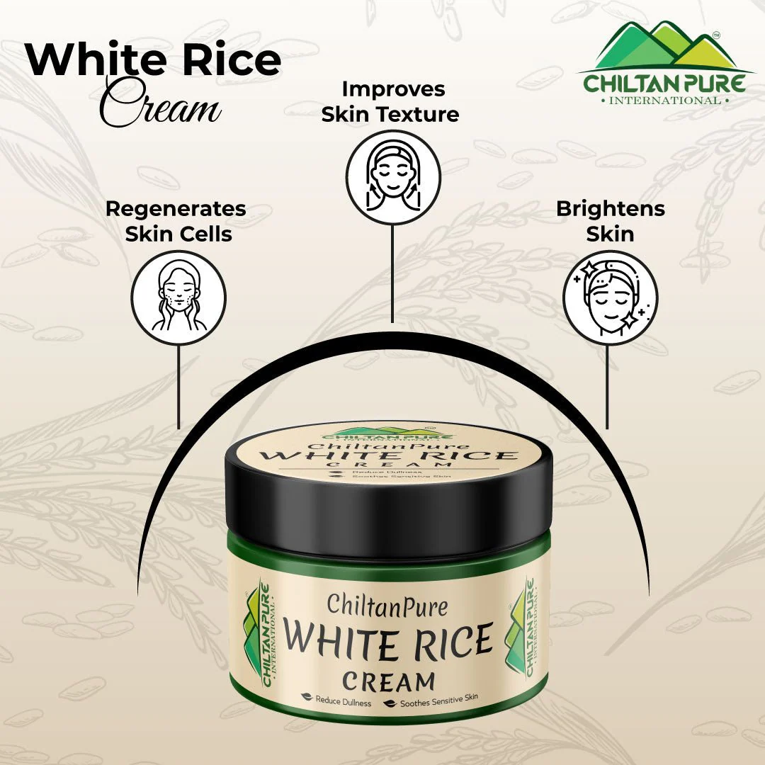 White Rice Cream – Improves Skin Texture, Gentle Exfoliant, Makes Skin Glowy, Soothes Sunburn & Irritation - Image 2