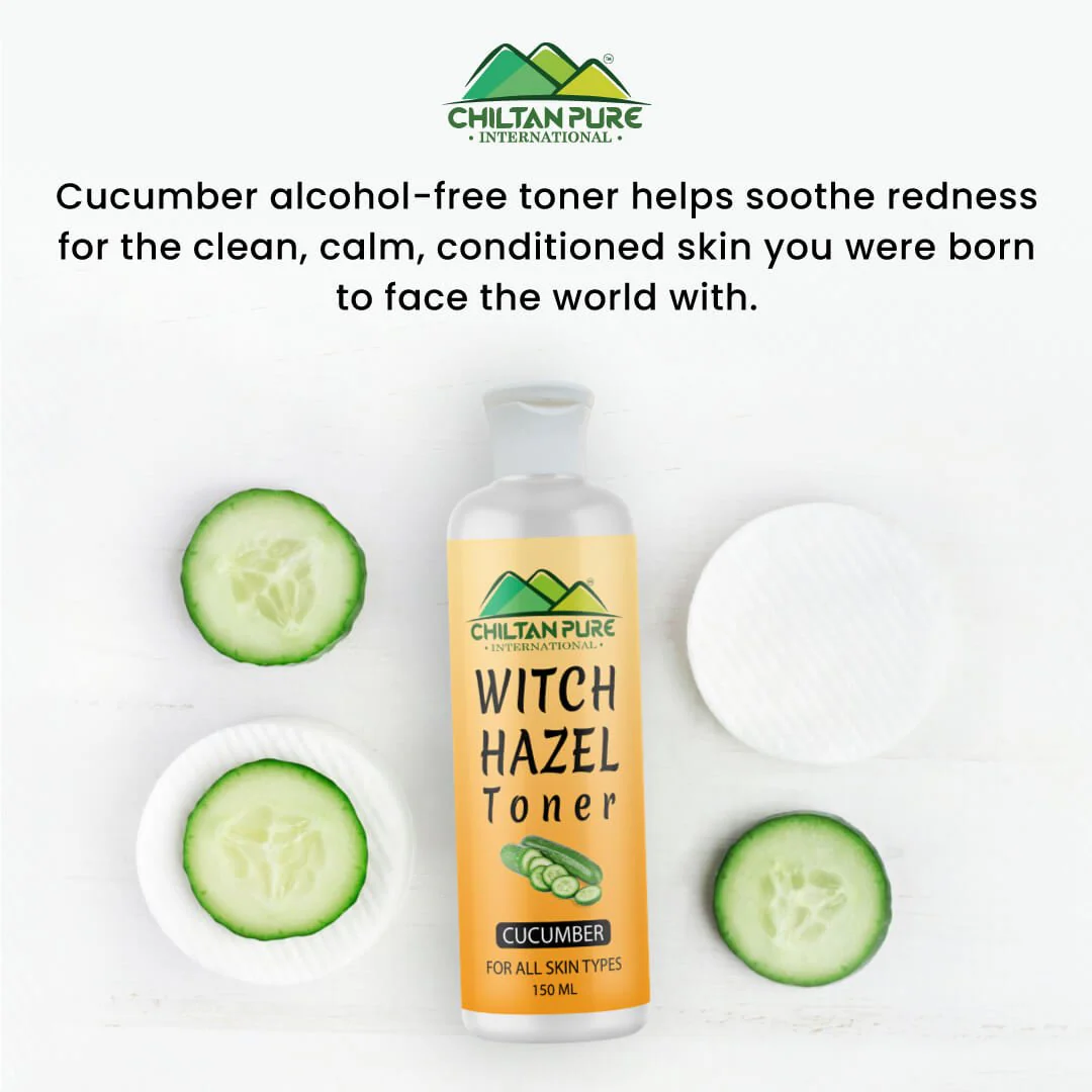 Witch Hazel Toner With Cucumber – Brightening Toner For All Skin Types, Helps In Even Out Complexion & Prepare Skin - Image 2