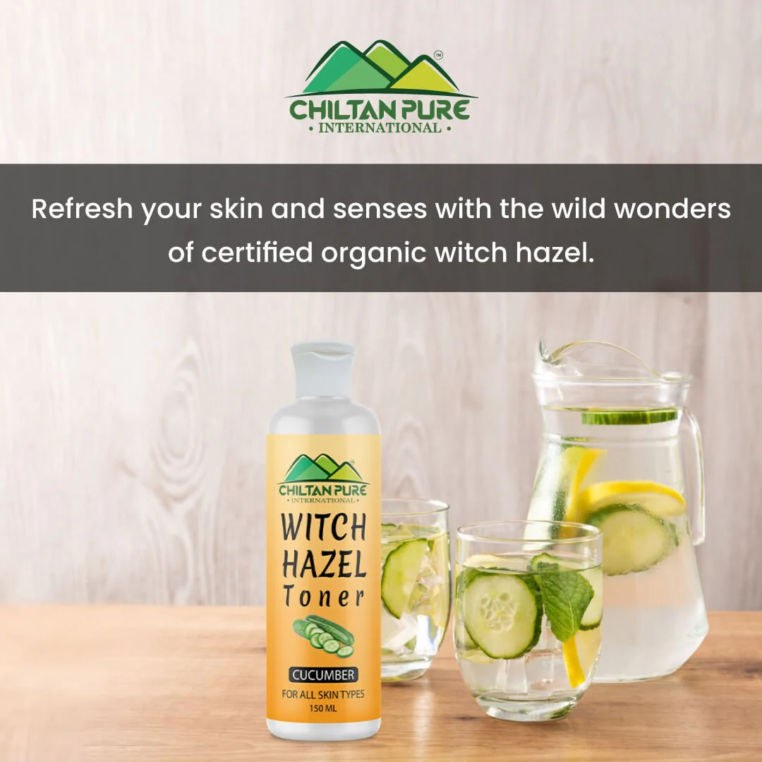 Witch Hazel Toner With Cucumber – Brightening Toner For All Skin Types, Helps In Even Out Complexion & Prepare Skin - Image 3