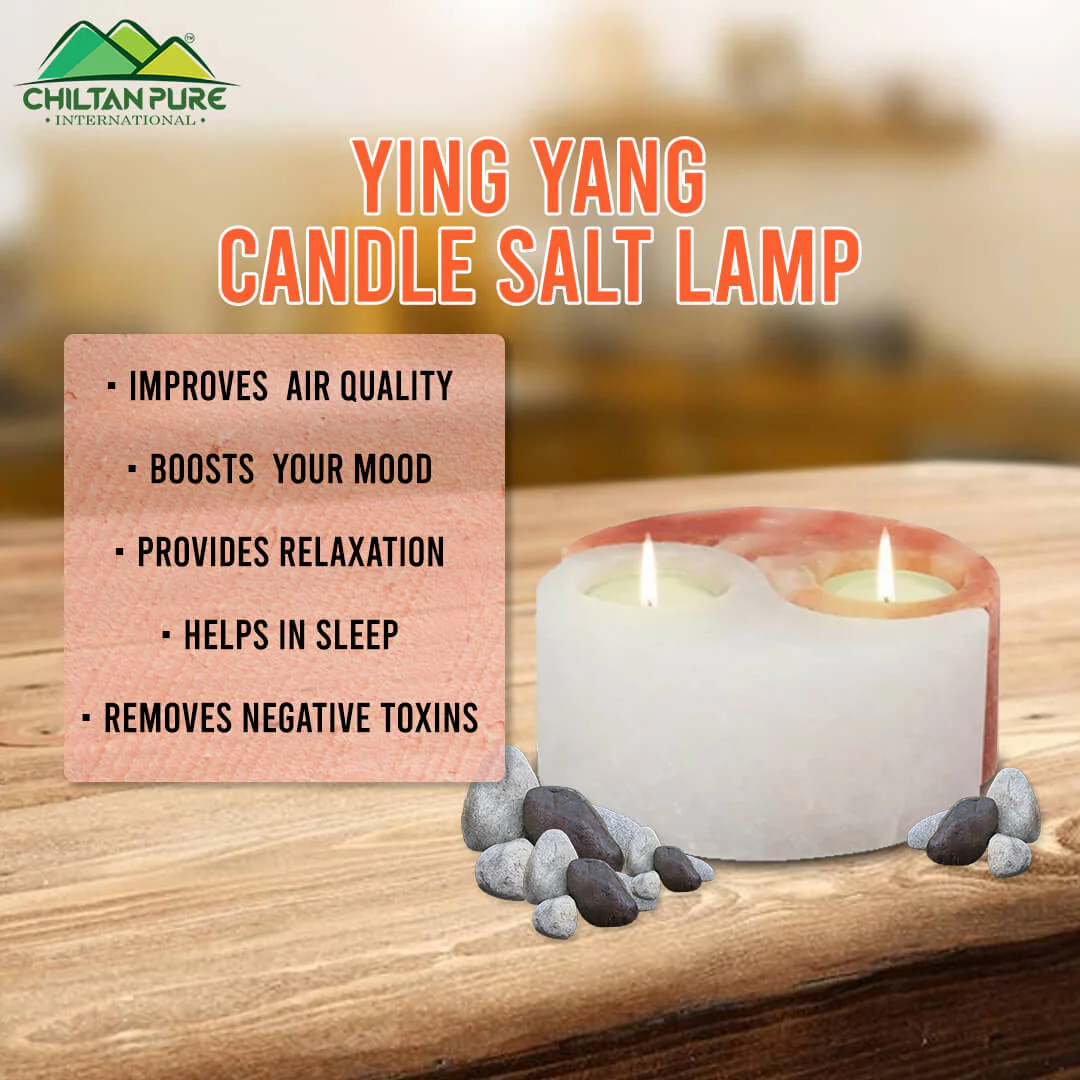 Ying Yang Shape Pink Salt Candle - A beautiful room is complete with a beautiful candle, removes toxins from the air, Cleanse the indoor air, absorbs the negative energy, 100% organic - Image 4